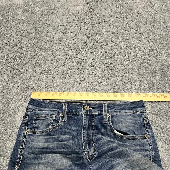 BKE Jeans Mens 31 x34 Jake Straight Whisker Distressed Blue Denim Pants ** - Picture 8 of 11